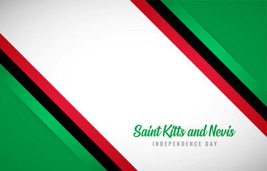 Happy Independence day of Saint Kitts and Nevis with Creative national country flag greeting background