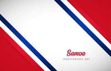 Happy Independence day of Samoa with Creative Samoa national country flag greeting background