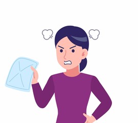 紫のシャツを着た女性