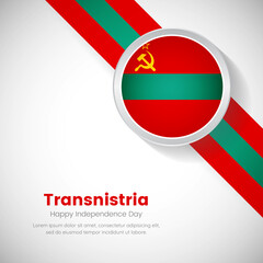Creative Transnistria national flag on circle. Independence day of Transnistria country with classic background