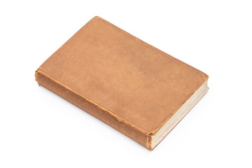 Old book cover, blank texture empty grunge design on white background