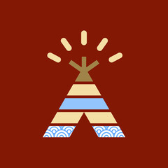 teepee toy logo. vector illustration