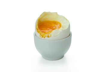 Tasty boiled egg isolated on white background