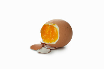Tasty boiled egg isolated on white background