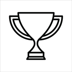 First prize trophy icon, winner vector illustration on white background. color editable