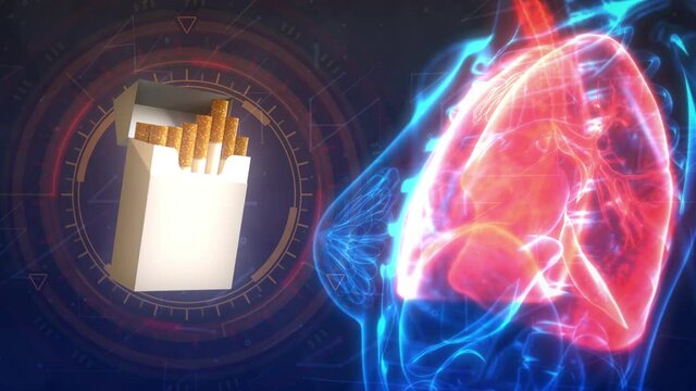 cg healthcare 3D animation, lungs problems by tobaco