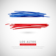 Brush flag of Los Altos country. Happy national day of Los Altos with grungy flag background