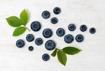 Arrangement of fresh blueberries