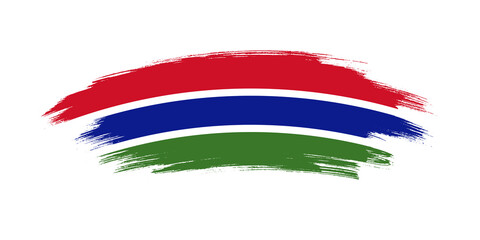Artistic grunge brush flag of Gambia isolated on white background