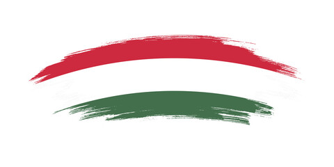Artistic grunge brush flag of Hungary isolated on white background