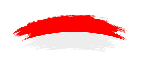 Fototapeta na wymiar Artistic grunge brush flag of Indonesia isolated on white background