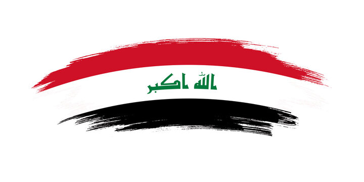 Artistic grunge brush flag of Iraq isolated on white background