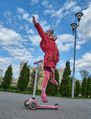 Kid fun with scooter