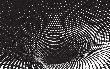 Tunnel or wormhole. Optical illusion