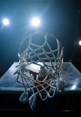 Fototapeta na wymiar Low angle basketball concept with spotlights