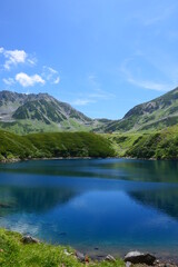 Obraz na płótnie Canvas 中部山岳国立公園。夏の立山、ミクリガ池。富山、日本。8月下旬。