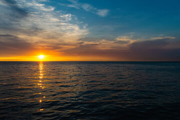 Fototapeta premium Sunset and evening star are double the joy the day gives. 