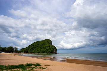 Tropical Beach with Blue Sky  and clouds