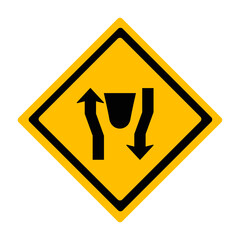 Traffic symbol indicating that it is a double driveway.
banner, signboard symbols. Vector design EPS 10.