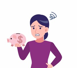 紫のシャツを着た女性