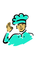 Cheerful chef, smiles and cooks deliciously. Always glad to see you in my restaurant.