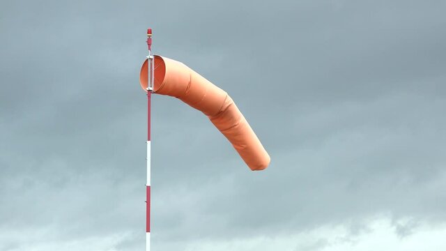 Airfield Windsock blowing in the wind