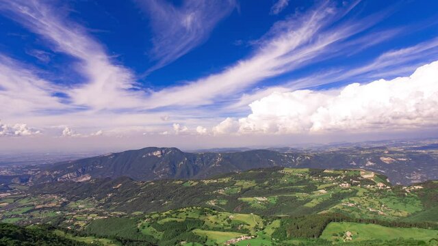 Fast Clouds over the mountains in Lessinia Italy
