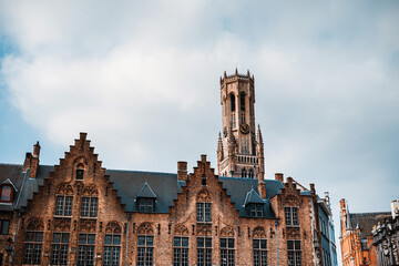Fototapeta na wymiar view of Buildings around Bruges, Belgium