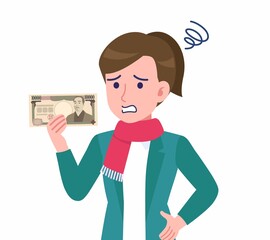 マフラーをした若い女性