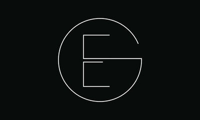EG/GE logo, EG/GE letter logo design with white and black color, EG/GE Business abstract vector logo monogram template.