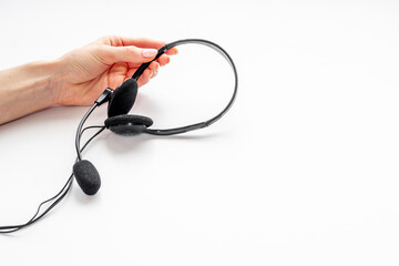 Hotline or call center support. Headset equipment