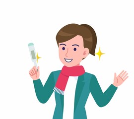 マフラーをした若い女性