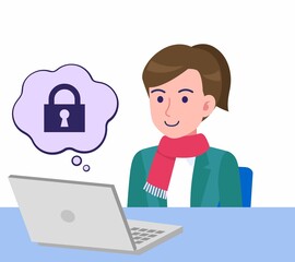 マフラーをした若い女性