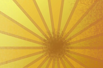 Retro rays comic yellow and brown background raster gradient halftone and dotted shades pop art style. Vector illustration eps 10 vintage pop art background