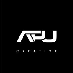 APU Letter Initial Logo Design Template Vector Illustration