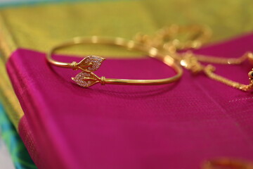 bracelet on pink silk