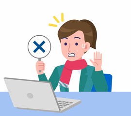 冬服を着た女性のイラスト