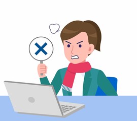 冬服を着た女性のイラスト