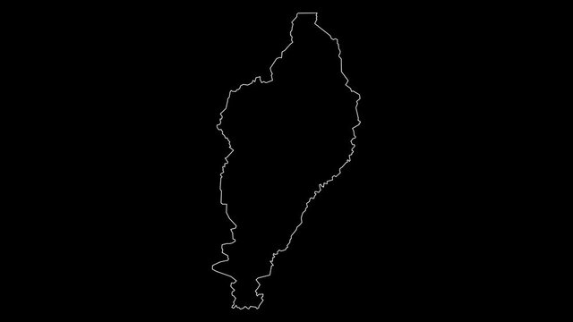 Nimba Liberia county map outline animation