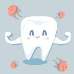 tooth with a microbe 