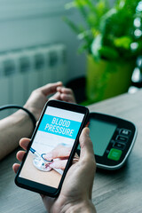 man checking his blood pressure