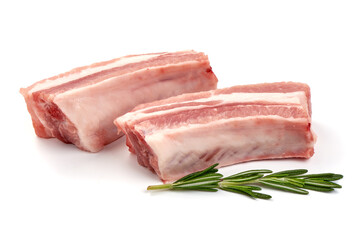 Pork ribs, isolated on white background. High resolution image
