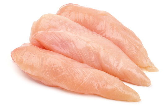 Chicken Breast Mini Fillets, isolated on white background. High resolution image.