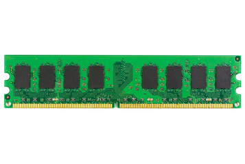 Random Access Memory (RAM) of computer isolated on white background. 