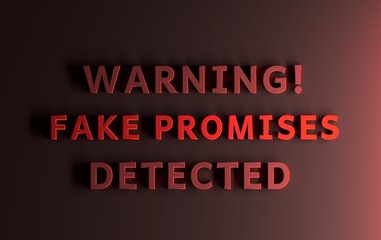 Warning message written in red bold words - Warning fake Promises Detected