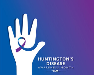 Fototapeta premium Vector Illustration of Huntington Disease Awareness Month observed in May.