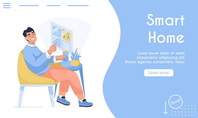 Vector landing page of Smart Home concept