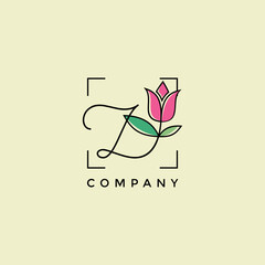 Letter Z Beautiful Flower Logo Design Vector Graphic Illustration