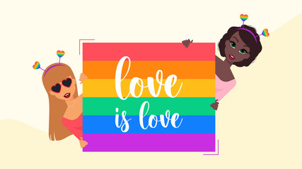 LGBT character banner Pride day concept