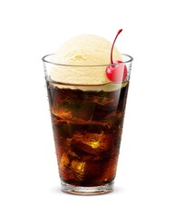 コーヒーフロート グラス 飲み物 イラスト リアル 